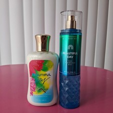 Bath Body Works BEAUTIFUL DAY Fragrance Mist Body Lotion Set of 2