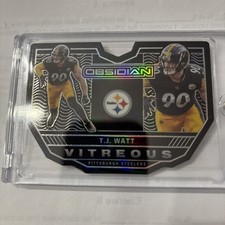 2021 Obsidian Vitreous T.J. Watt #V-8 Electric Etch 21/35 Steelers Holographic 