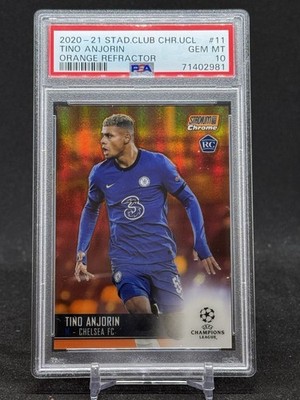 2020-21 Topps Stadium Club Chrome UEFA Tino Anjorin Orange /25 RC Rookie PSA 10