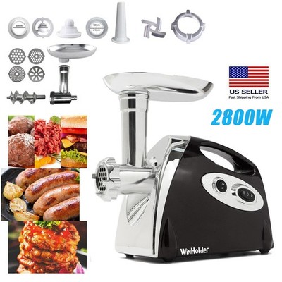 Electric Meat Grinder Mincer Max 2800W for Sausage Making Meat Mincing USA Black