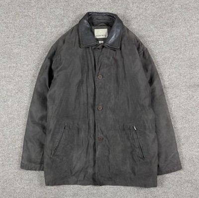 Vintage Brown Microsuede Chore Parka Jacket Men s 2X Removable Down Puffer Liner