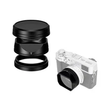 JJC Metal Lens Hood Cap 49mm Adapter Ring Matte for Fujifilm X100VI X100V X100F