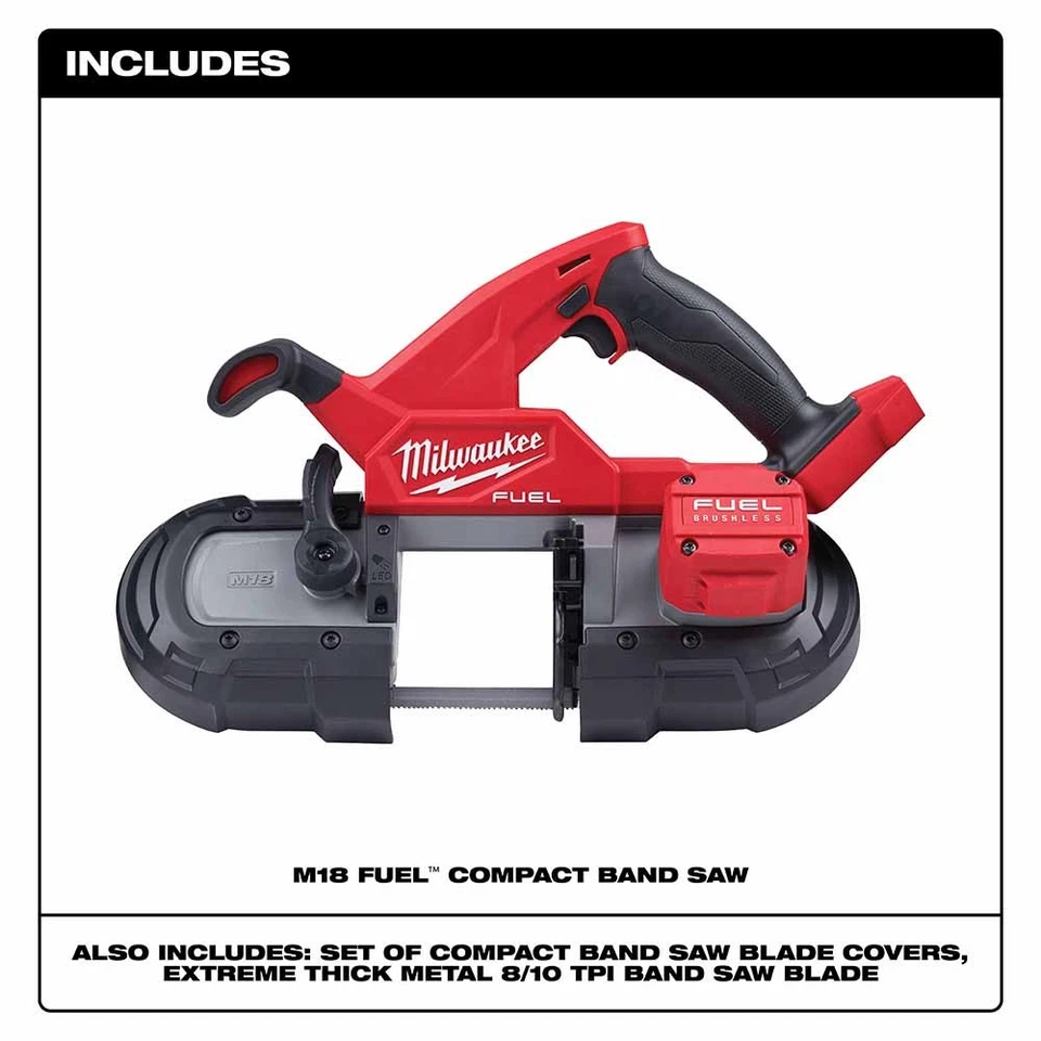 Sierra de cinta compacta de velocidad variable Milwaukee 2829-20 M18 COMBUSTIBLE 3-1/4" x 3-1/4", desnuda Foto 2 de 4