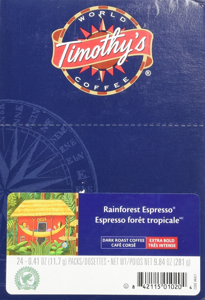 Rainforest Espresso Coffee 24 Count Pack Full Bodied Rich Flavor 100 Arabica - Image 3 of 4
