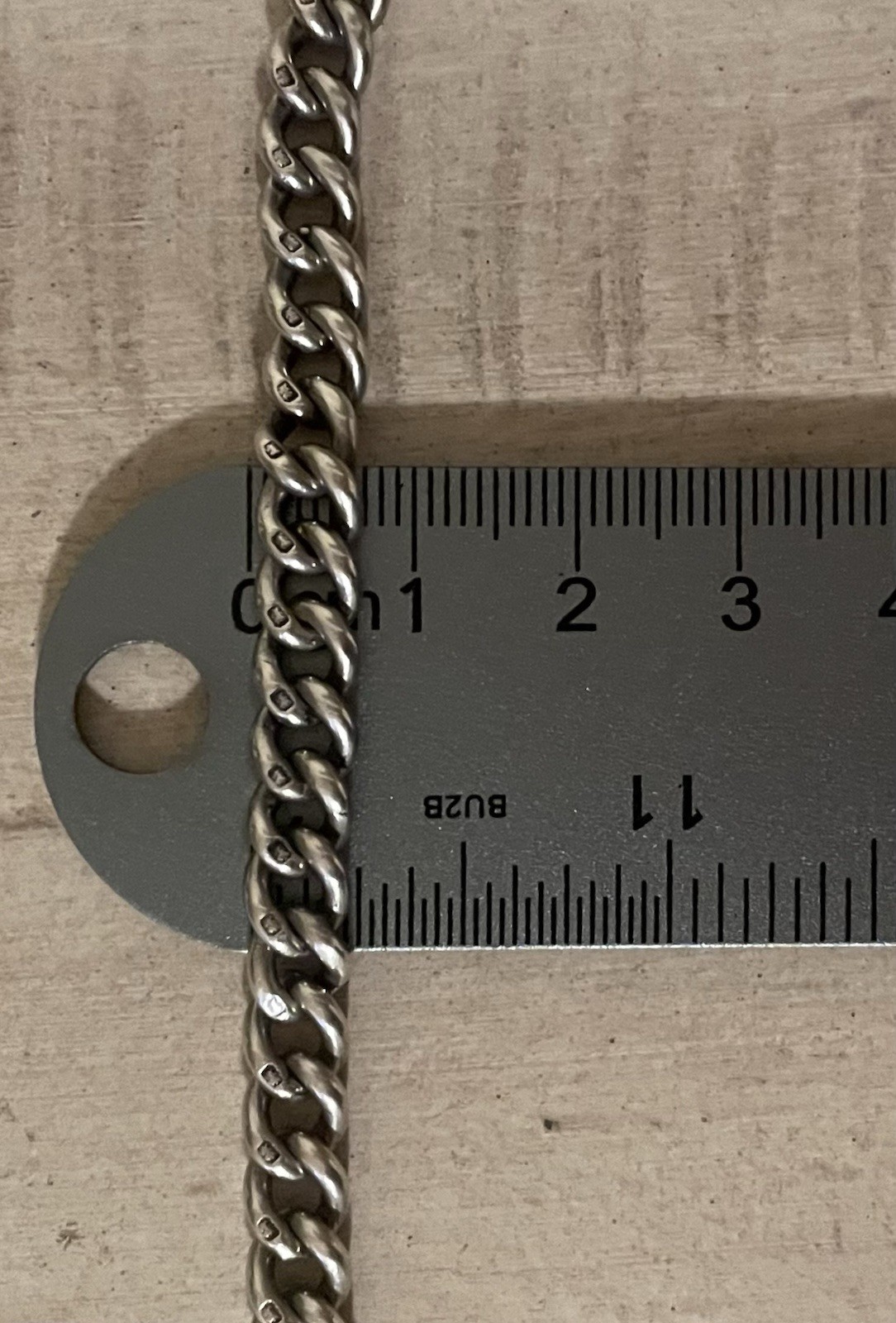 Solid Sterling Silver Watch Chain Full English Ha… - image 8