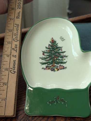 Spode Christmas Tree Mitten Dish Mini Serving Plate Holiday Art Festive Art - Picture 9 of 16
