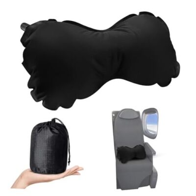 Inflatable Lumbar Pillow for Airplane Travel Lumbar Support Pillow for 