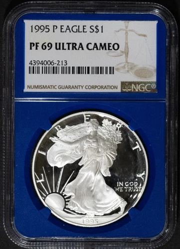 1995-P $1 Silver American Eagle PF69UCAM NGC # 4394006-213 + Bonus