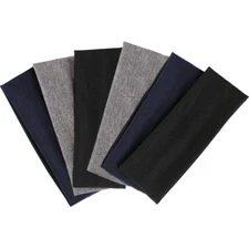 DERAYEE Black Headbands, 6 Pcs Fashion Hair Bands Stretch Elastic Yoga Headband 