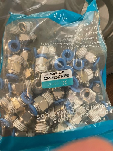 100 Tubo Pneumatico 1/4" X 1/8" NPT Connettore Maschio Aria Push to Connect Raccordo - Foto 4 di 6