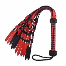 BDSM Genuine Cowhide Thick Leather  Flogger  12 Tails Heavy & Thuddy impact Whip