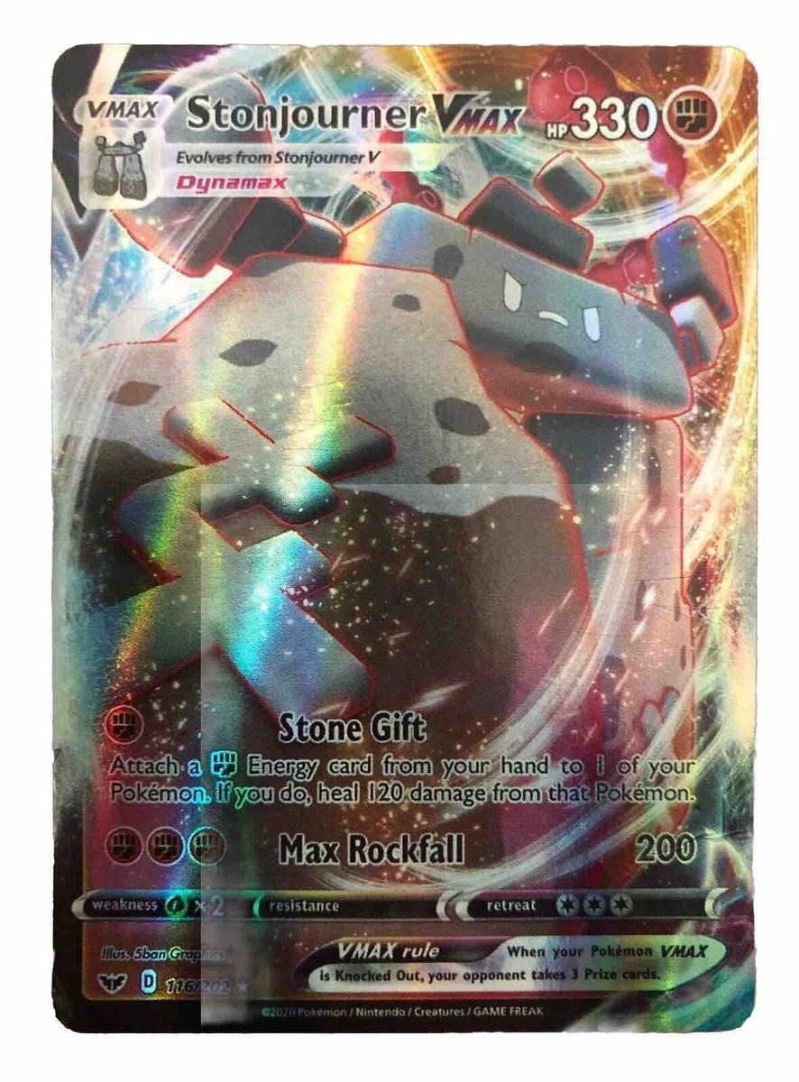 stonjourner vmax pokemon card price Innova Pokemon Vmax Card Set - Stonjourner VMAX 116/202 & Stonjourner V 115/202 - Sword & Shield