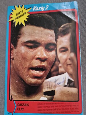 Muhammad Ali Autogramm signiert Zeitschriftenseite ca. 16,9 x 26 cm