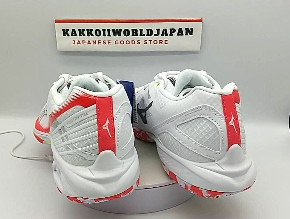 Mizuno Badminton Shoes WAVE CLAW 3 White/Black/Red 71GA2443