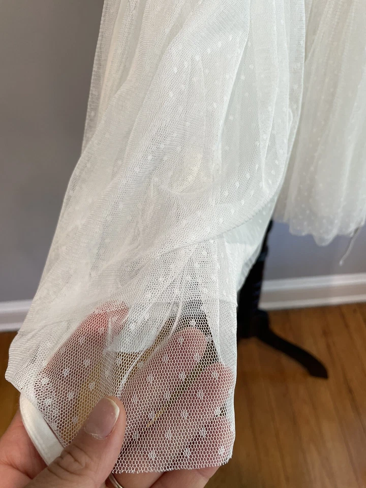 by Lace Girl Girls Adjustable Strap Tulle Drop Waist Dress Ivory Girls Size M - Image 4 of 4