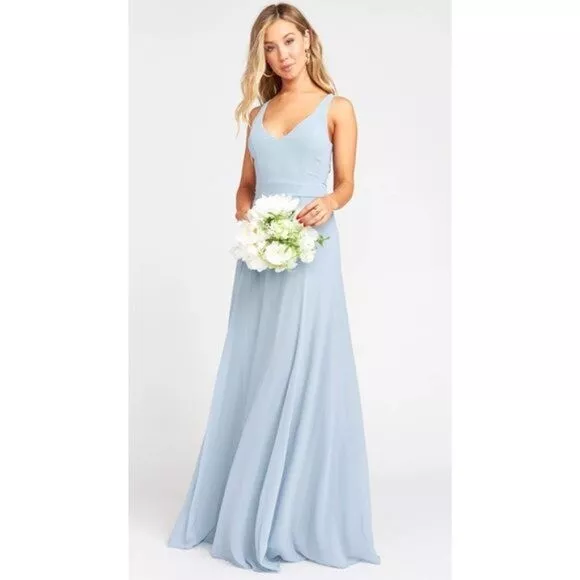 Mumu steel top blue bridesmaid dresses