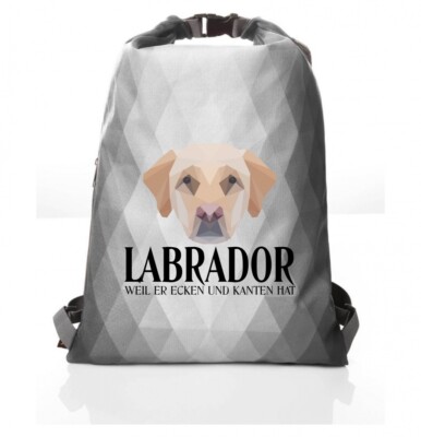 Polygon Beutel LABRADOR Siviwonder Geometrisch Turnbeutel Rucksack Hundemotiv