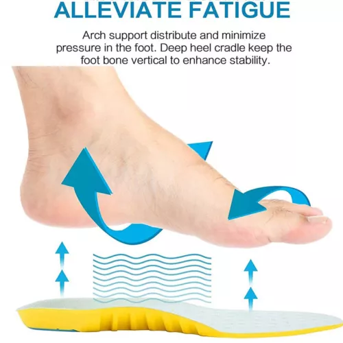 1 par de plantillas de zapatos amortiguador de espuma viscoelástica y absorción de impactos alivian el dolor de pies - Imagen 5 de 22