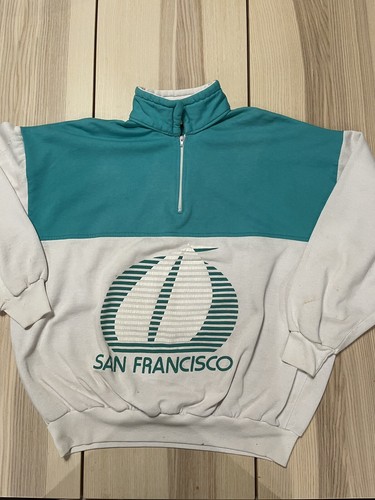 Vintage San Francisco Sail Boat Quarter Zip Pullover