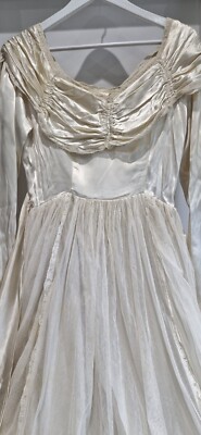 ANTIKES 30er JAHRE KLEID SATIN TÜLL PRINZESSIN HOCHZEIT ? vintage original