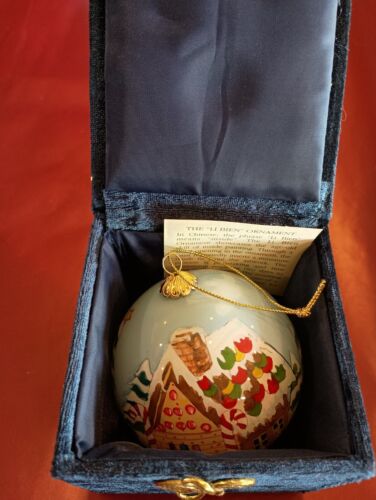 2003 The Li Bien Ornament Inside Painted Christmas Ball Reverse Painted In Case - Picture 1 of 8