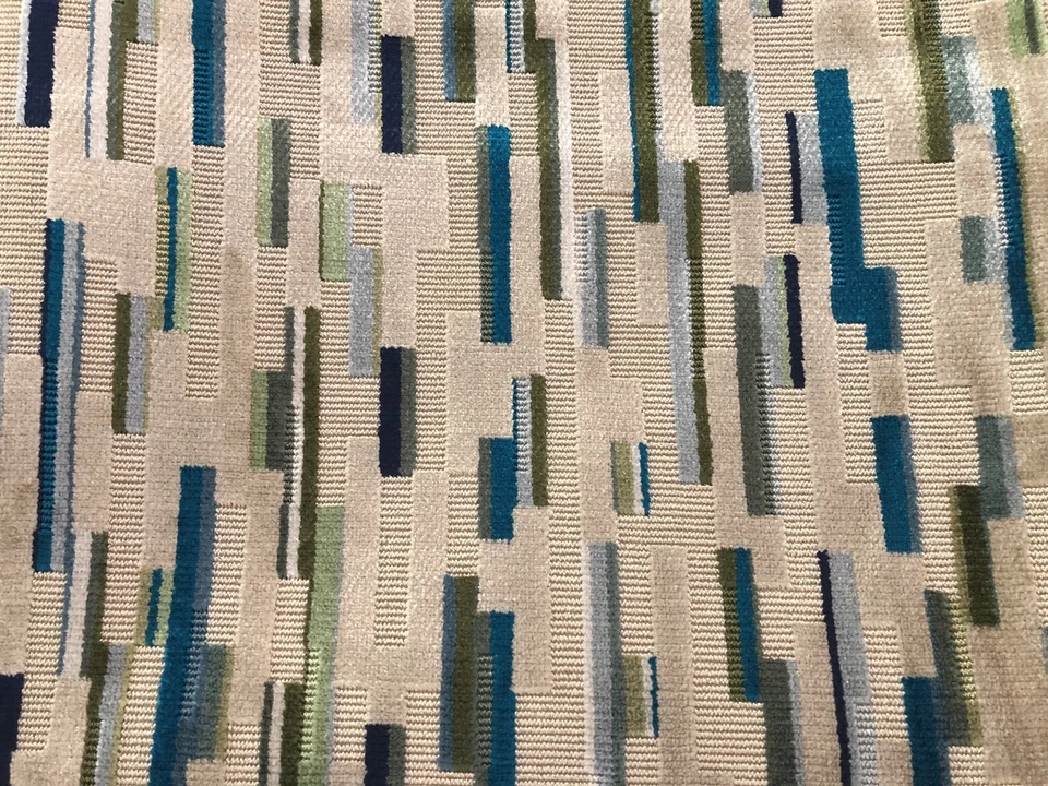 GP & J Baker Contemporary Velvet Uphol Fabric- Fairford Stone Olive Teal 4.25 yd - Image 3 of 4