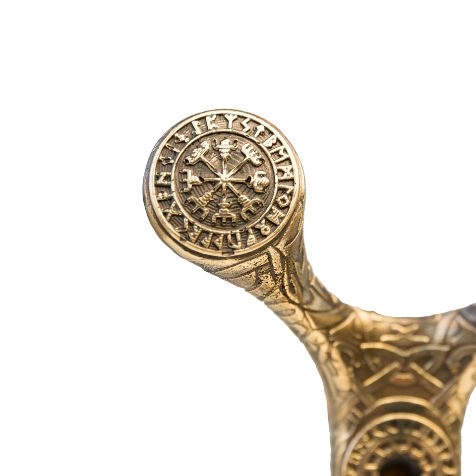 Gancho doble latón "Vegvisir" para ropa, toallas, sombreros, estilo escandinavo Foto 3 de 4