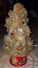 Vintage Gol-lite Christmas Light Up Tree W/Christmas Base