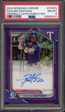 2024 Bowman Chrome PAULINO SANTANA 1st #CPAPS Prospect Purple Auto /250 PSA 8