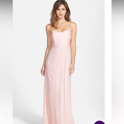 amsale blush bridesmaid dress Amsale Long Bridesmaid Dress Everly