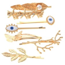Gold Tone Assorted Metal Hair Clip HC1002-GLD