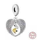 ? Baby Angel Wings Charm Love Heart Footprints 925 Sterling Silver