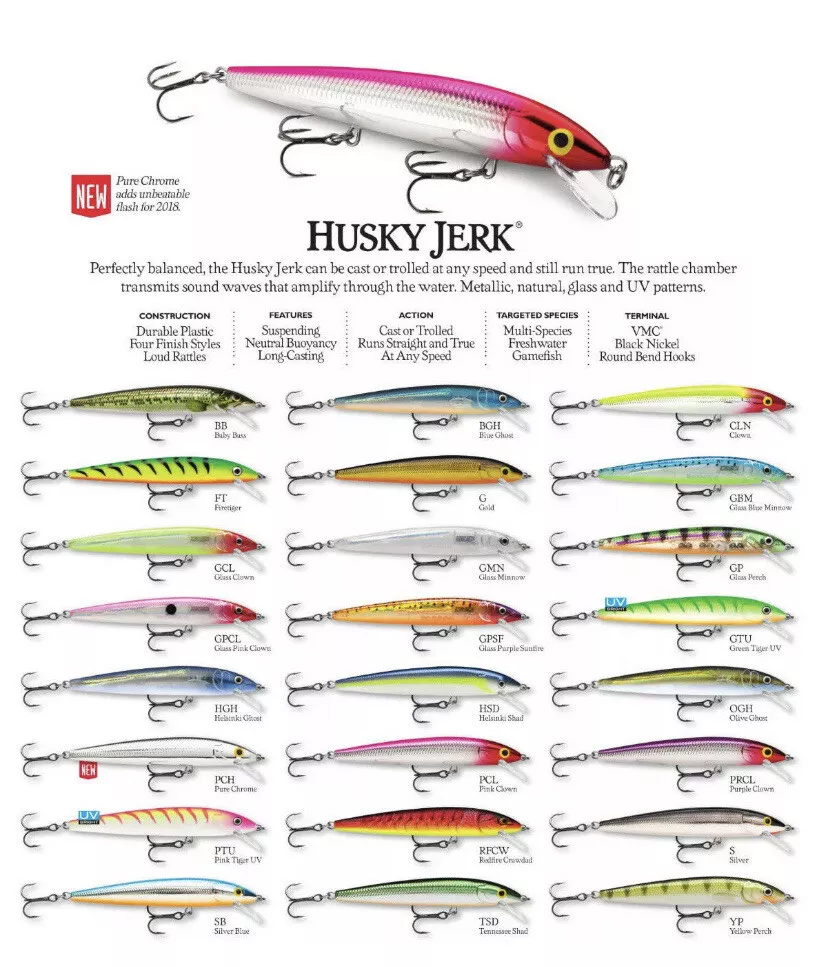 Rapala Husky Jerk HJ 12 10 8 & 6 - Choose Size and Color