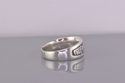 JNR Sterling Silver Carved TRUE LOVE WAITS Cross Heart Band Ring 925 Sz: 11.5 - Picture 3 of 8