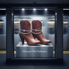 Women 2PCS Silver Metal Cowboy Boot Chain Shoe Anklets Wave Ethnic Flower Charms