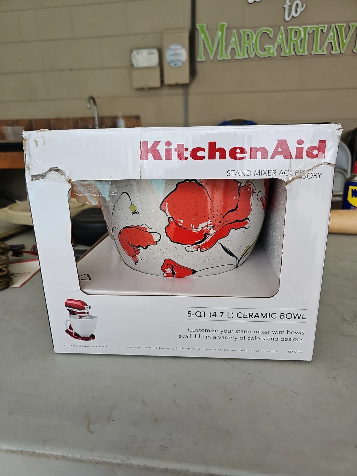 NIB KitchenAid 5-Qt Poppy Ceramic Bowl KSM2CB5PPY
Opens in a new window or tab