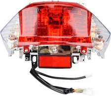HIAORS 12V 5W Tail Light Turn Signal Lamp Assembly for 4-stroke GY6 49cc Red 