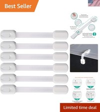 Multi-Use Baby Proofing Latches - 6 Pack Adhesive Straps for Cabinets  Drawers