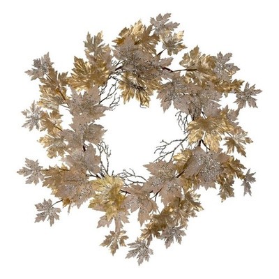 Vickerman 30'' Maple Leaf Artificial Christmas Wreath in Champagne Gold