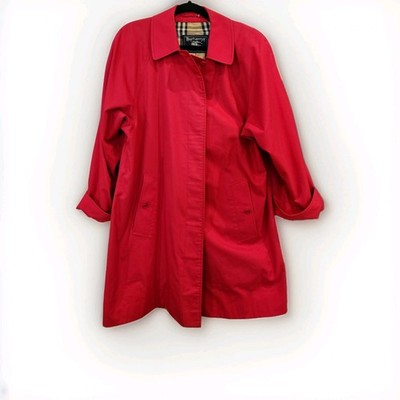 Burberry London Vintage Red Womens Trench Coat Size 14 GUC