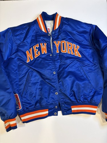 VINTAGE New York Knicks Starter Jacket Satin Bomber Men's XL NBA USA - Image 1