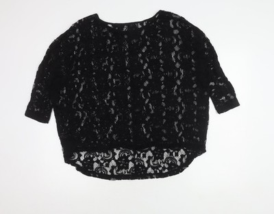 VILA Clothes Damen Bluse schwarz Spitze L