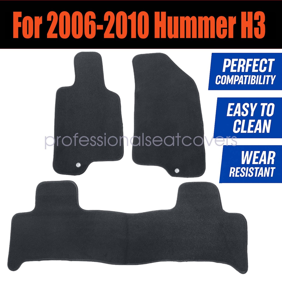 Replacement Front & Rear Floor Mats Carpet Velour For 2006-2010