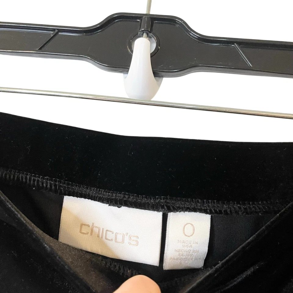 Pantalones Chicos 0 Pequeños Negro Terciopelo Ajustado Pierna Tirar de tiro alto Tobillo Informal Foto 4 de 4