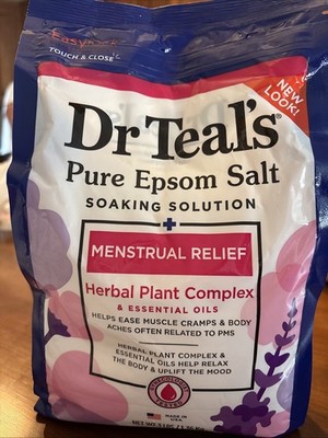 Dr Teals Pure Epsom Salt Soaking Solution Menstrual Relief 3 lbs Herbal Complex