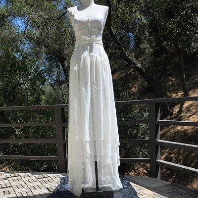 NEW FOR LOVE AND LEMONS WHITE SLEEVELESS MAXI DRESS SIZE S
