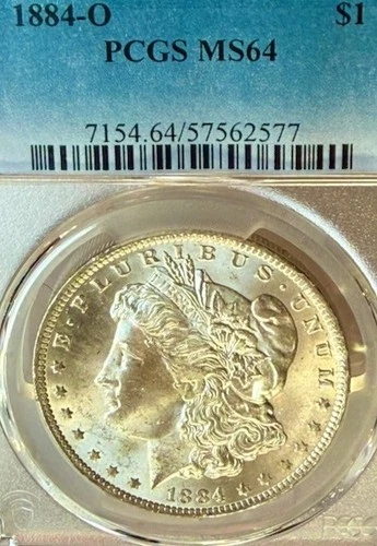 1884-O MS64 Dazzling Surfaces PCGS New Orleans Mint Morgan Silver Dollar