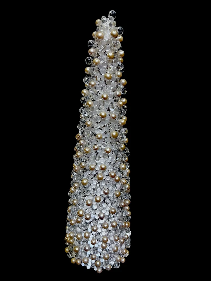 Árbol de Navidad Keller's 18" bola imitación perlas y cristales años 80 18"x6" Foto 2 de 4