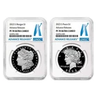 2pc Set - 2023-S Proof $1 Morgan and Peace Silver Dollar NGC PF70UC AR Advanc...