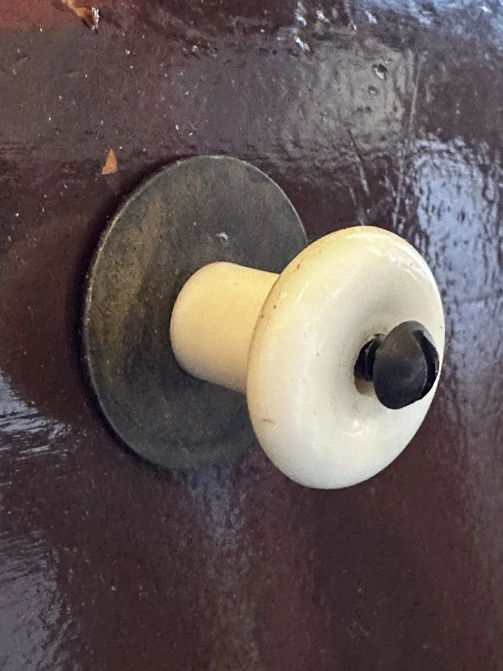 Perilla de gabinete redonda tiradores de cajón blanco vintage Foto 3 de 4